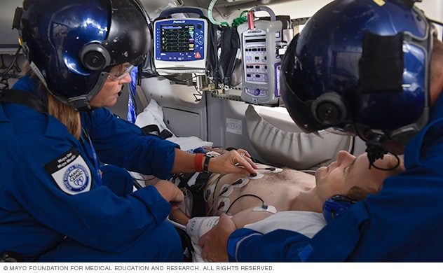 ECG on medical helicopter