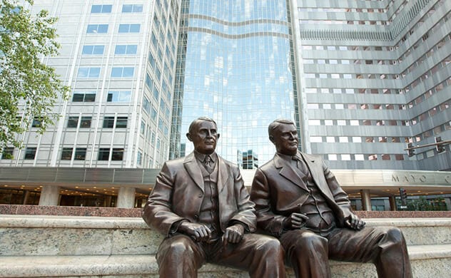 Statues of Drs. Mayo in Rochester, Minnesota.
