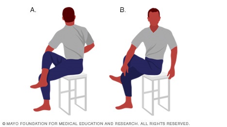 Photos of man practicing seated twists