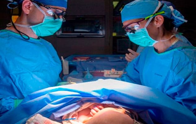 Infant undergoing hypospadias repair