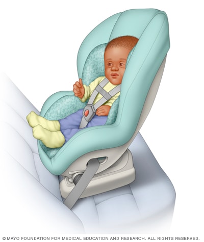 Is it safe for a car seat to top be in the middle