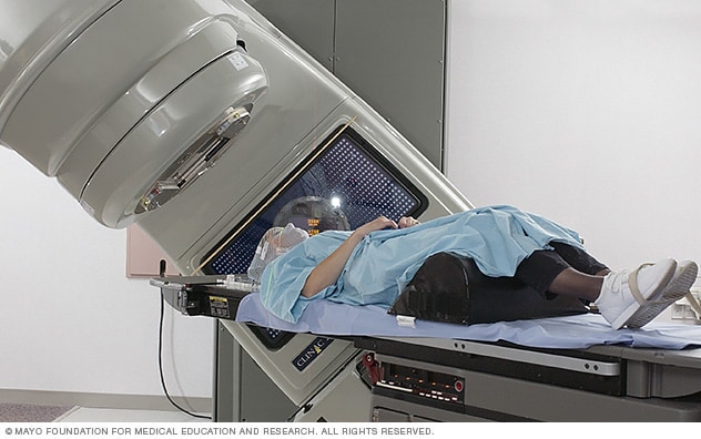 A person receiving radiation therapy 