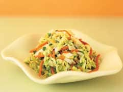 Warm coleslaw with honey dressing