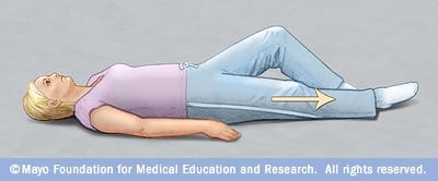 Illustration of leg slide exercise 
