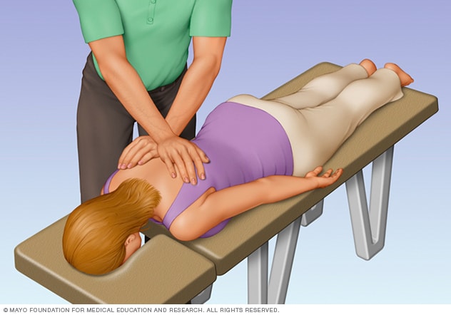 Person receiving a chiropractic adjustment