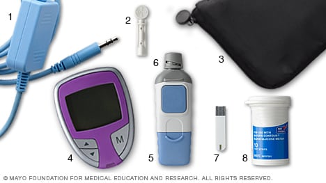 glucose blood test vial Mayo  testing show: Slide sugar Blood Clinic