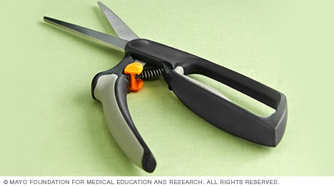 Photo of scissors that open automatically.