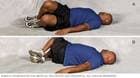 Man doing segmental rotation core-strength exercise