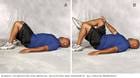 Fotografía de un hombre haciendo el ejercicio de prensa abdominal con una sola pierna para fortalecimiento de la zona media
