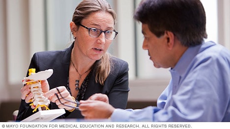 Mayo Clinic physicians and other Department of Neurosurgery caregivers work together to provide you the best in spine-related care.
