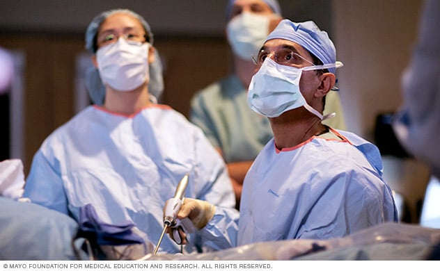 Laparoscopic nephrectomy procedure at Mayo Clinic