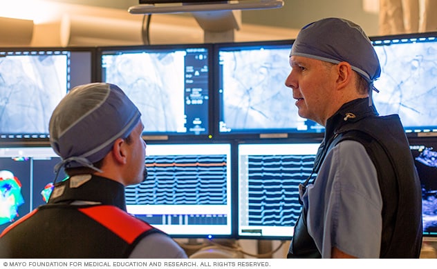 Mayo Clinic experts in the electrophysiology lab.