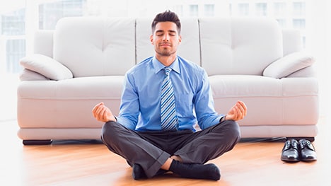 A person meditating