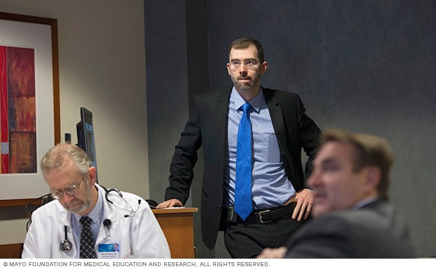 A team of doctors in a discussion