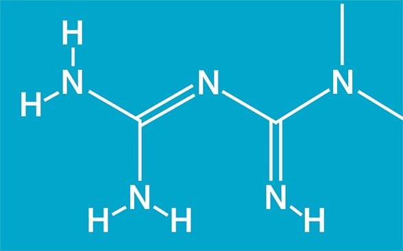 Chemical structure for metformin