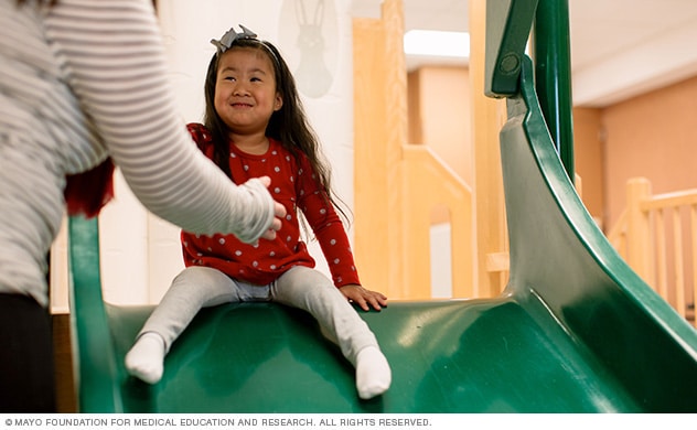 A child on a slide