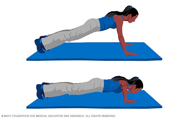 Illustration of woman doing a classic pushup