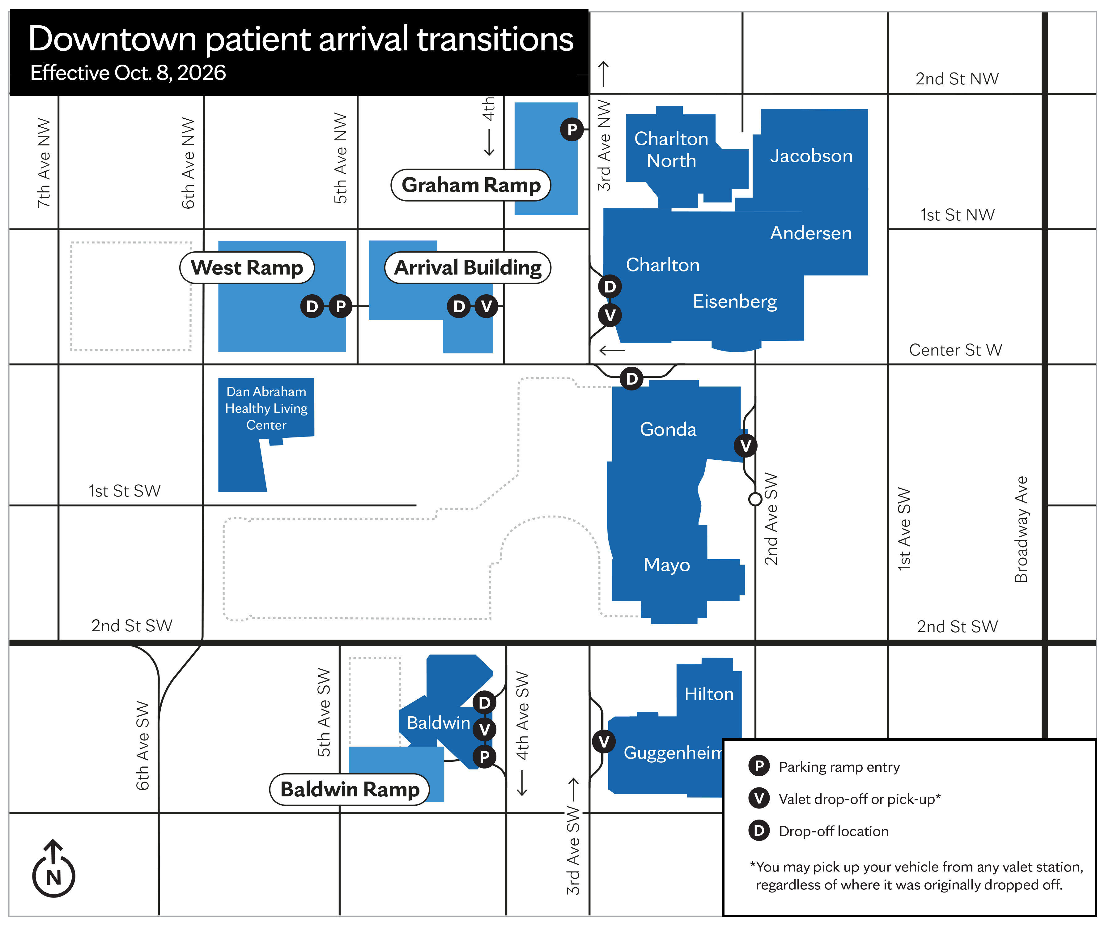 Map of West Center Street traffic pattern change