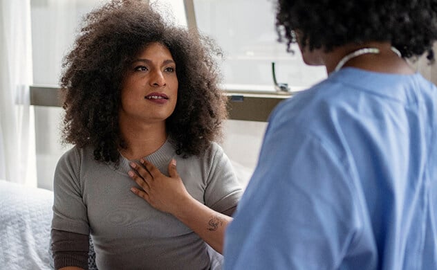 A patient talks with a Mayo Clinic healthcare professional.