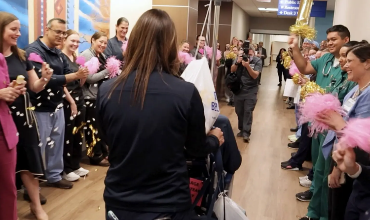 Celebration for patient being discharged