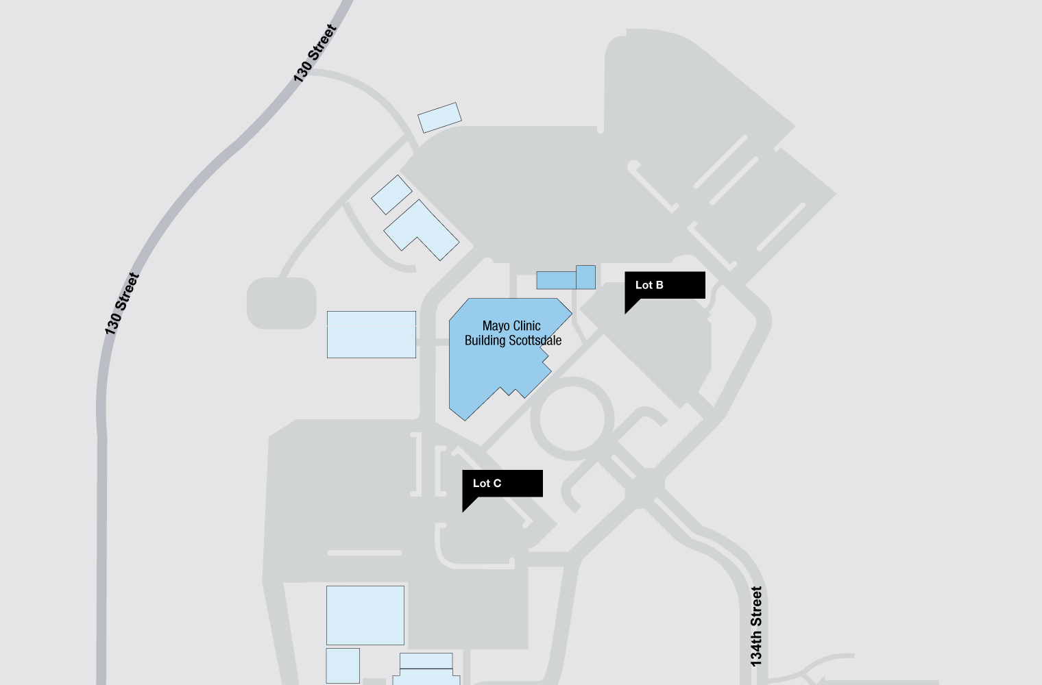 Mapa de estacionamiento del recinto médico de Scottsdale de Mayo Clinic