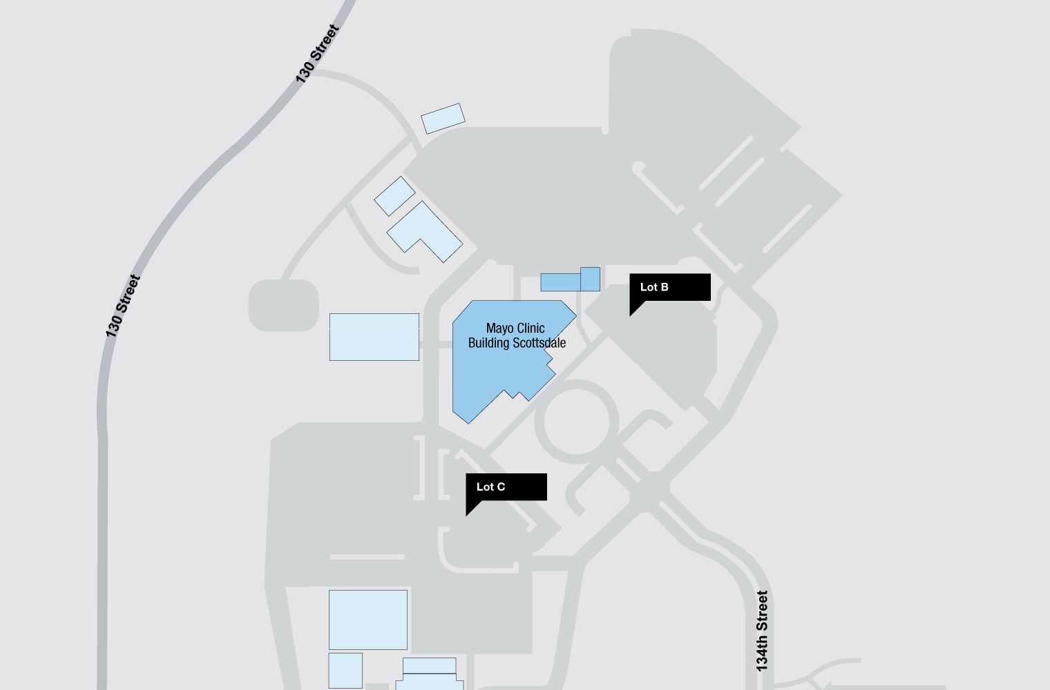 Parking map for Scottsdale campus of Mayo Clinic