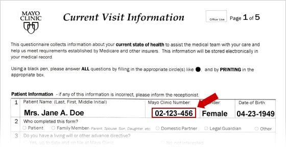 Image of Form: Authorization for Mayo Clinic to Disclose Protected Health Information