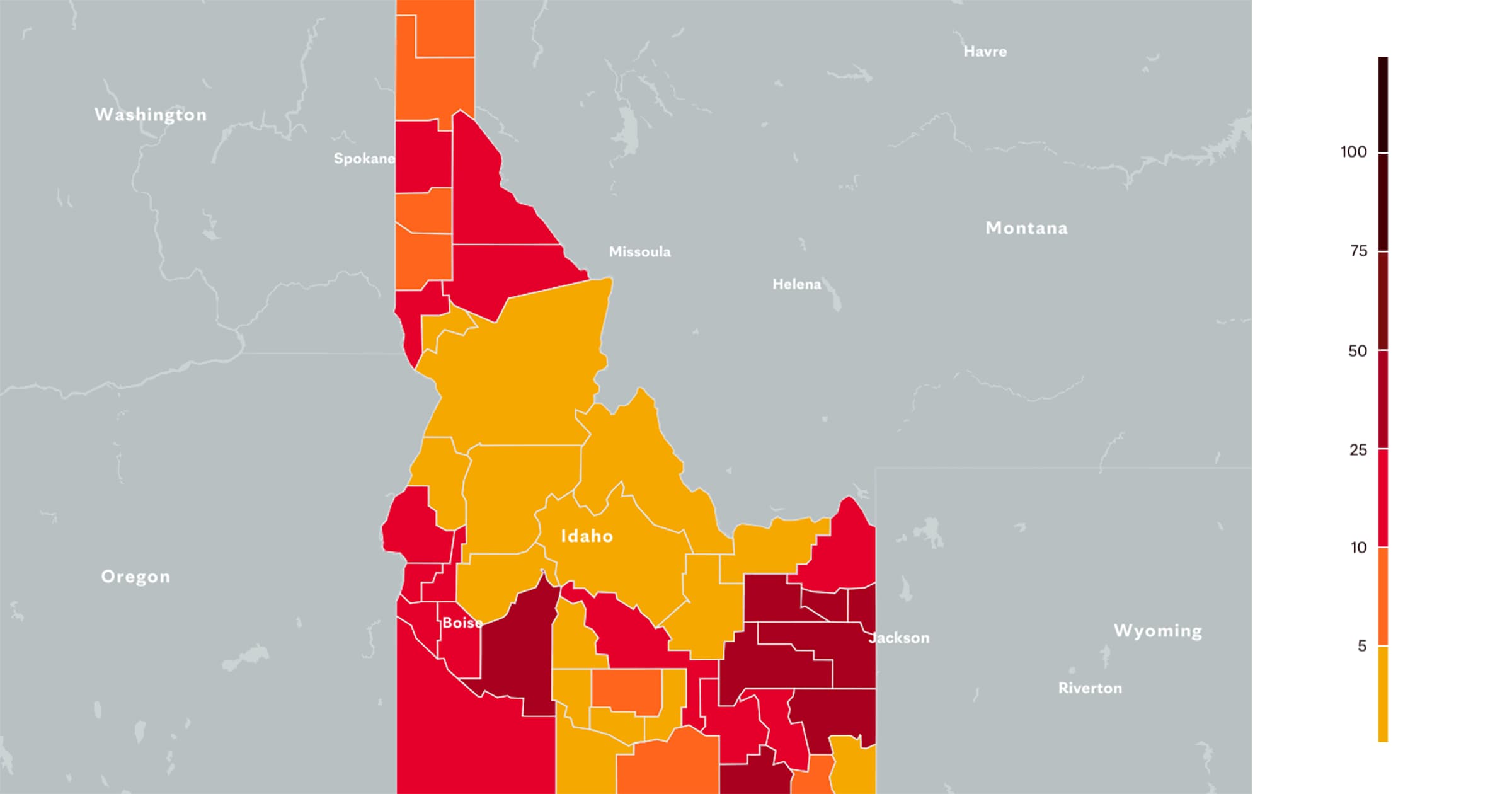 Idaho COVID19 Map Tracking the Trends