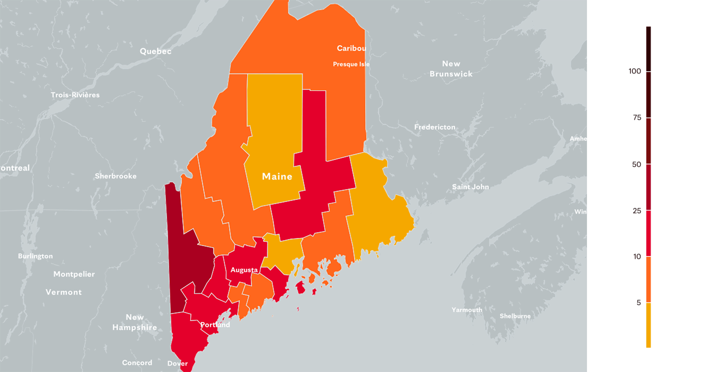 Counties Near Me Map Maine Covid-19 Map: Tracking The Trends