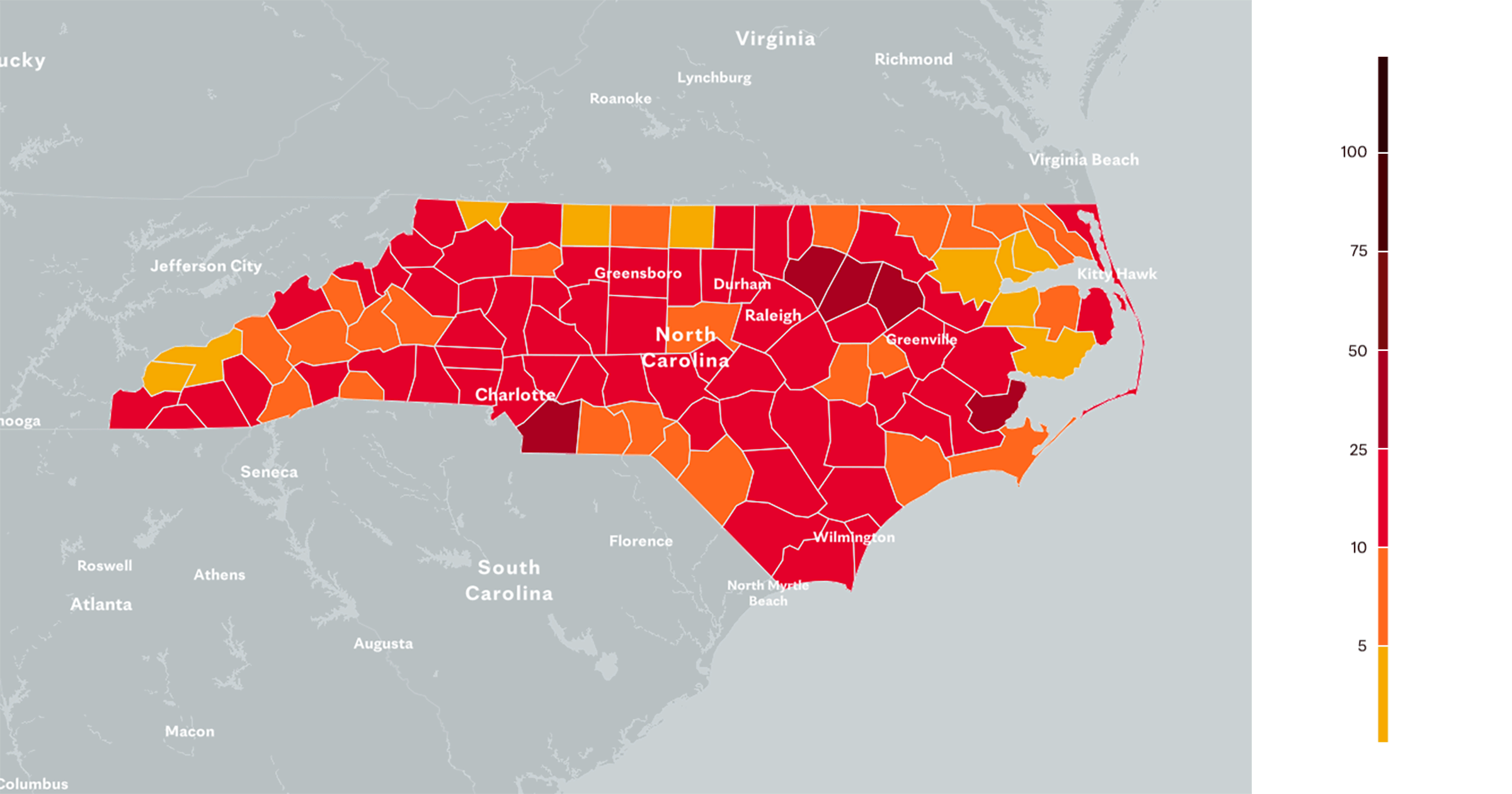 North Carolina Covid 19 Map Tracking The Trends North Carolina Covid 19 Map Tracking The Trends
