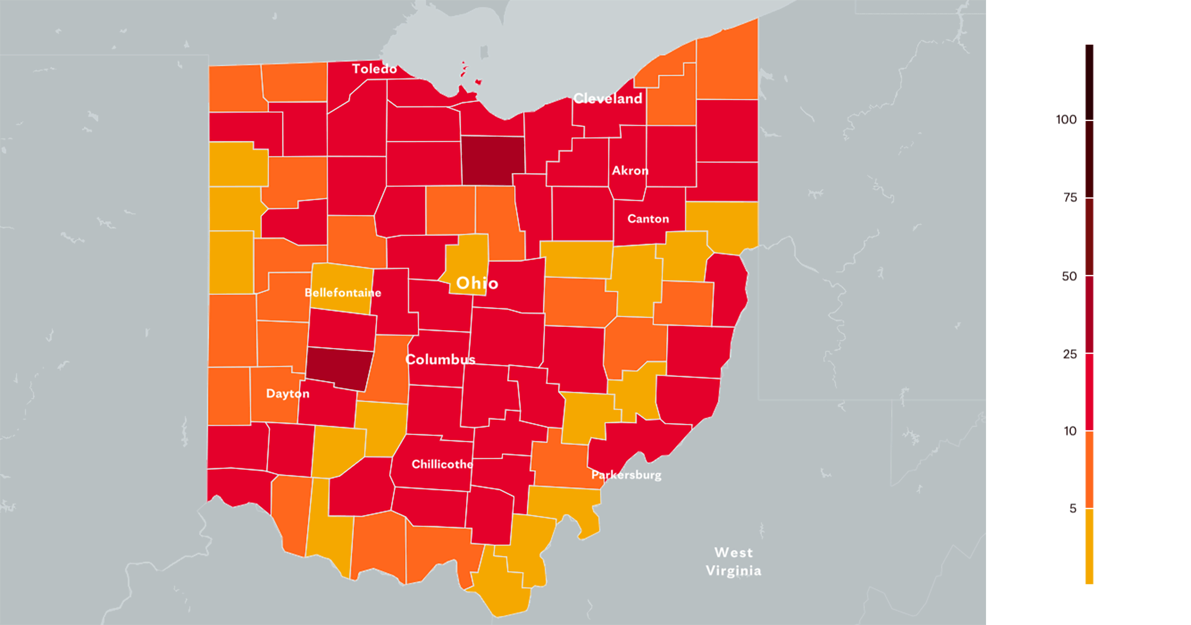 Ohio COVID19 Map Tracking the Trends