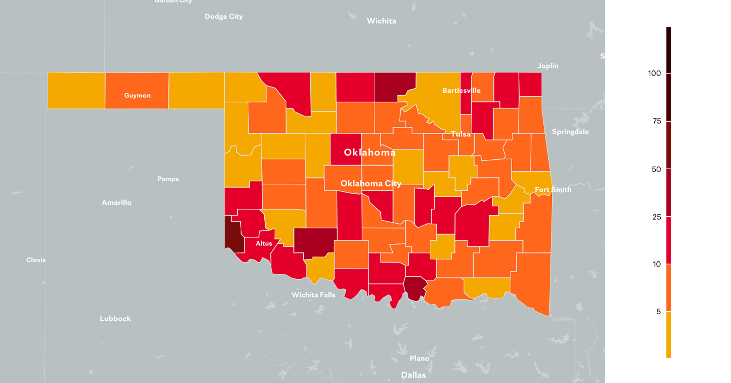 Tulsa Oklahoma Zip Code Map Oklahoma Covid-19 Map: Tracking The Trends