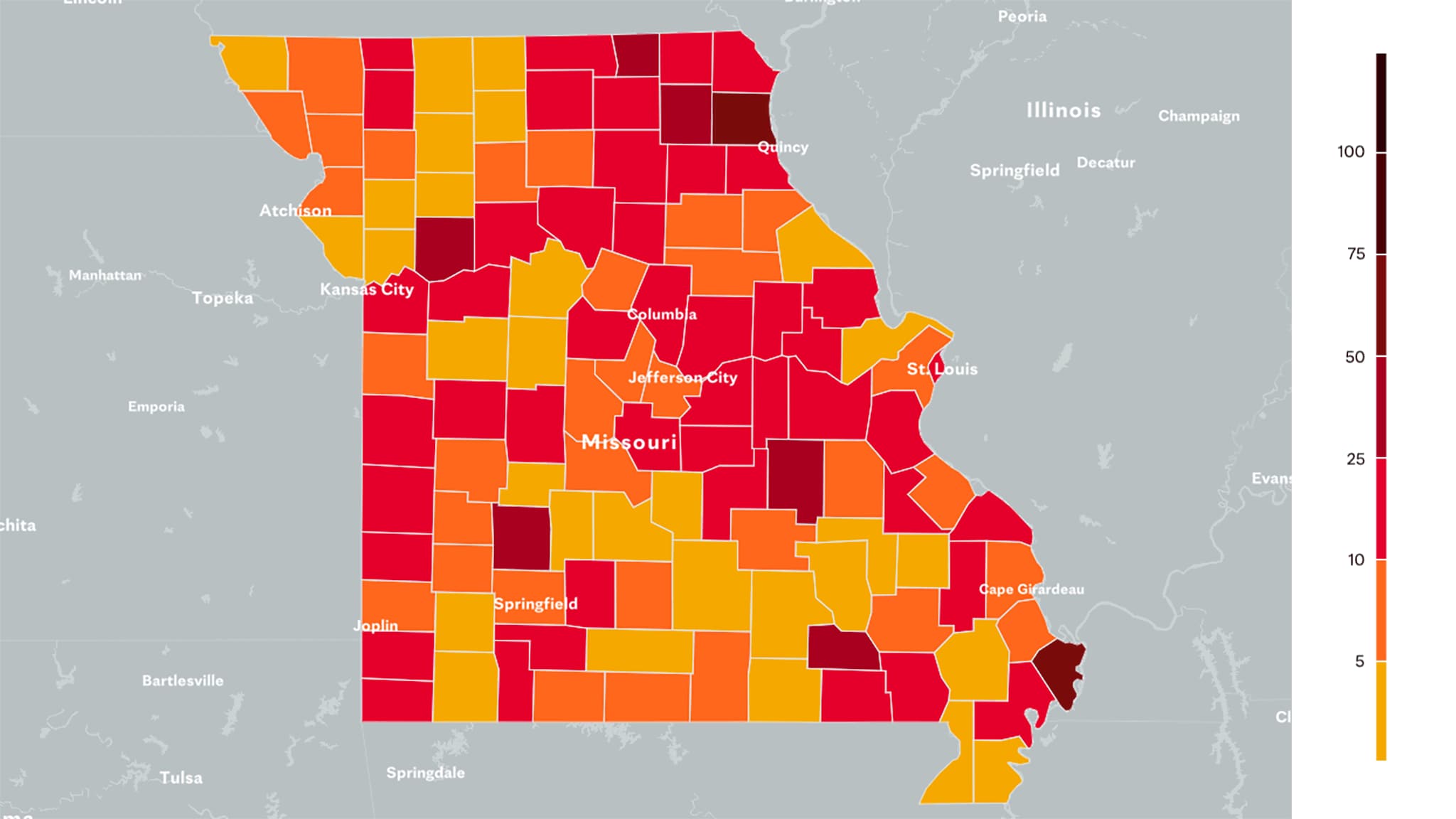 Missouri Covid 19 Map Tracking The Trends Missouri Covid 19 Map Tracking The Trends